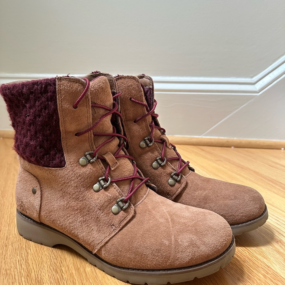 Women's Brown North Face Suede Hiking Boots Size 8